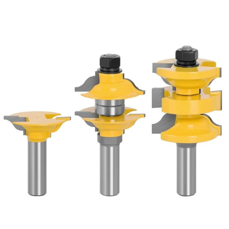 Practical 3X Entry Interior Tenon Door Router Bit 12.7/12mm Ogee Carving Cutter(12.7mm)