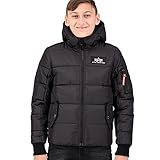ALPHA INDUSTRIES Kinder Jacke Hooded Puffer Alpha black 14 | 158-164