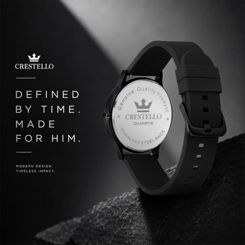 Image of CRESTELLO Silicone Strap Analog Wrist Watch for Men (Black /Blue /Green /Brown /Grey) | 1 Year Warranty* | CR-BK254