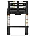 SPIEEK Telescoping Ladder for RV & Attic, 10.5FT Aluminum Extension Ladder with Dual Locking Mechanism, Max Load 330lbs, Compact Foldable Ladder for Roof, Home, Travel Trailer & Multi-Surface Use