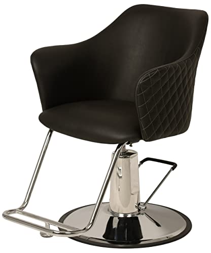 Buy-Rite Salon & Spa Equipment YLG-271-BLK Buy-Rite Olivia Professional Styling Chair For Salons And Barbers, Diamond Stitch Pattern, Extra Wide Seat, Stainless Steel Base, Hydraulic Pump cover