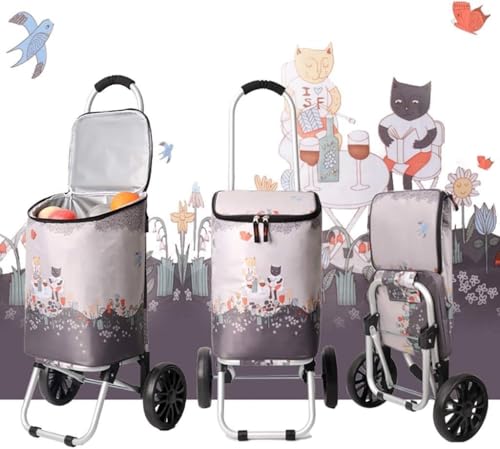 Carrito móvil manual, carrito pequeño y ligero, carrito mini plegable portátil para compras y uso doméstico miniatura 2