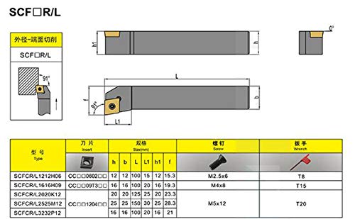 Soporte para herramientas de torneado CNC SCFCR 3232P12 miniatura 6
