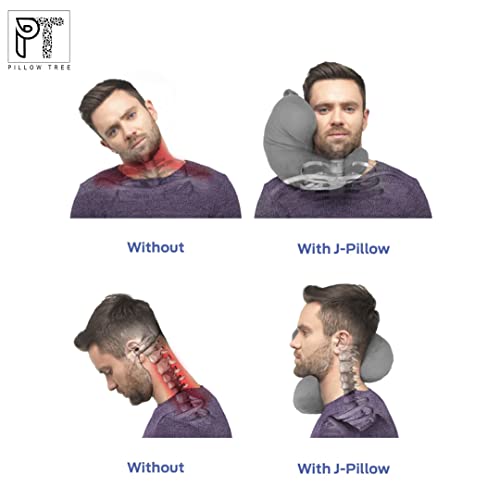 PILLOW-TREE-Portable-J-Shape-Travel-Neck-Pillow-Velvet-Fabric-Multipurpose-Neck-support-for-Men-and-Women-while-sleeping-reading-Travelling-3-Way-Support-Multiple-Colours-Available