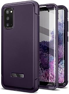 SURITCH Bumper Case for Samsung Galaxy S20, Rugged Shockproof Case [Built-in Screen Protector] Full-Body Protective Cover with Double Front Frame for Samsung Galaxy S20 6.2"(Dark Purple)