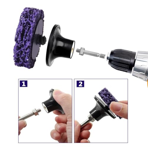 10 Stücke CSD Scheibe 50mm Schleifscheibe Grobschleifscheibe Reinigungsscheibe Set mit Scheiben-Pad-Halter und Verbindungsstange für OberfläcHenbearbeitung Polieren Rostentfernung