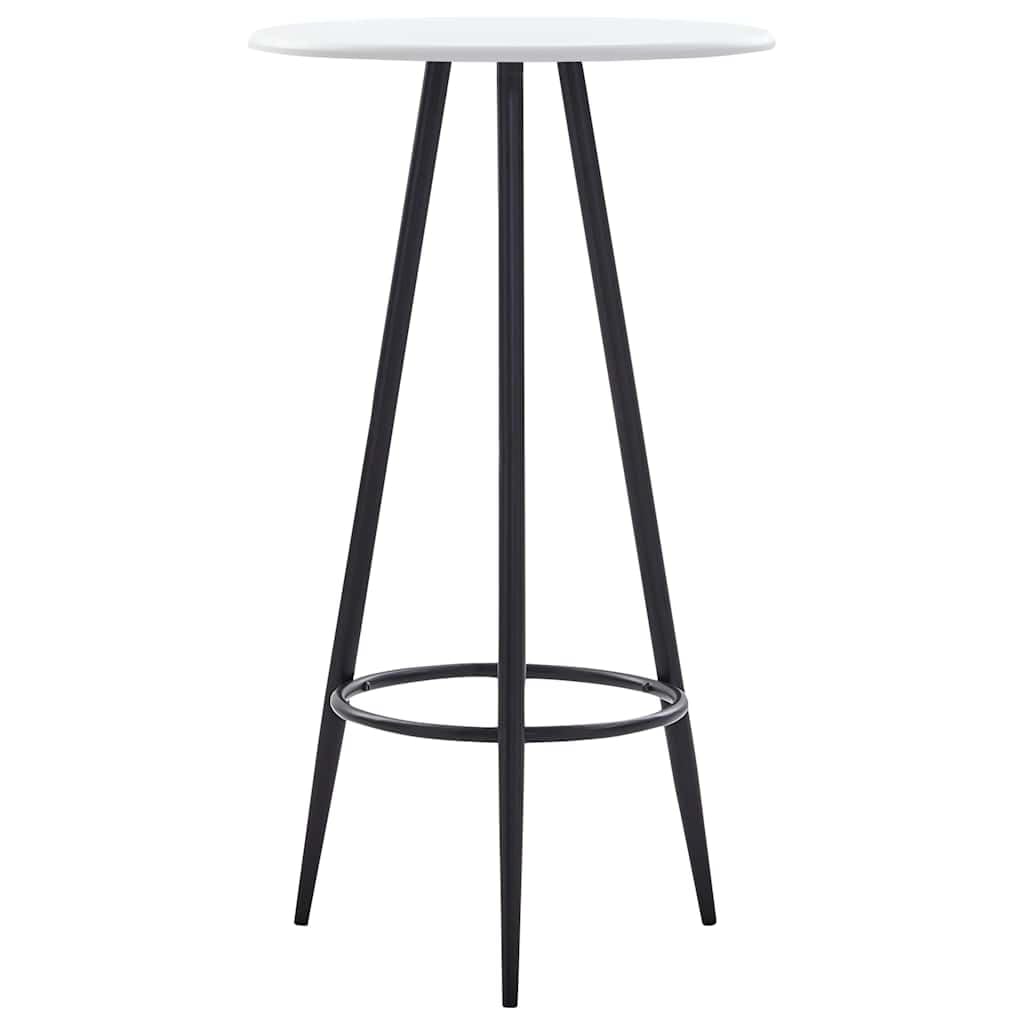 Stół barowy biały 60 x 107,5 cm płyta MDF ze stalowymi nogami do kuchni i
