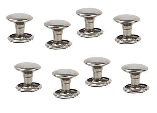 100 PCS 9MM Leather Rivets Silver Double Sided Rivet Tubular Metal Studs for DIY Leather Craft Clothes Shoes Bags Belts Decoration Accessories