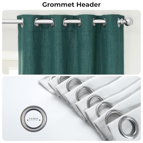 Image of HPD Half Price Drapes - Grommet Faux Linen Curtains for Living Room (1 Panel) - 50W X 120L - Textured Room Darkening Curtains for Bedroom 120 Inches Long - Drapes for Home Decor, Slate Teal