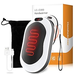 Handwärmer Wiederaufladbar, USB Taschenwärmer mit 10000mAh Tragbarer Powerbank Elektrisch Handwärmer, Digital mit 40° C…