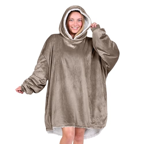 Image of Bare Home Wearable Blanket Hoodie - Soft Plush Sherpa - Warm and Cozy - Oversized Wearable Blanket