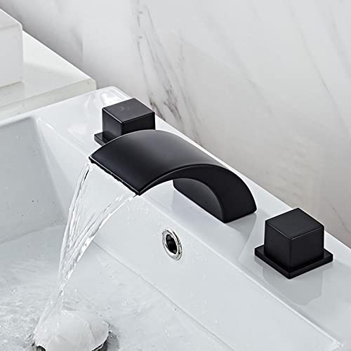 Robinet cascade pour évier 3 trous mitigeur de salle de bain avec écoulement fluide
