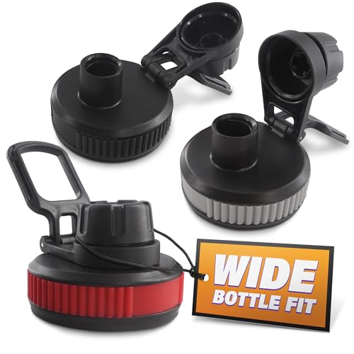 Oskal Water Bottle Lid Replacement 3 Pcs for 1264 oz Bottles Wide Mouth