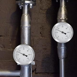 Udbrud Termometro Bimetallico, 3 Pcs Indicatore di Temperatura 0-120° Ø 63 mm Termometri per Tubi di Riscaldamento Termometro Clip-on per Tubi, Superfici, Olio, Centrali Elettriche, Barche
