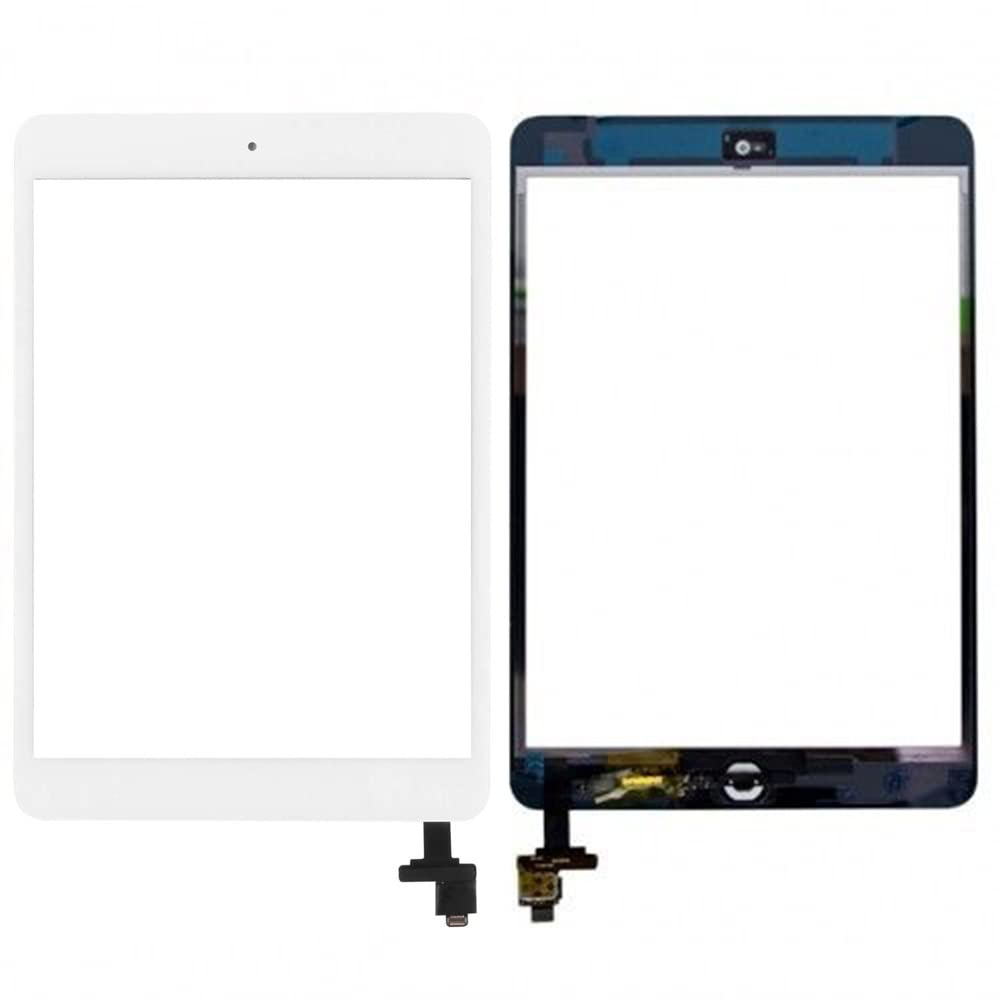 E-Soul Touch Screen Digitizer for Pad Mini 1/2 A1432 A1454 A1455 A1489 A1490 Replacement Screen Parts with IC Chip Home Button Camera Holder (White)