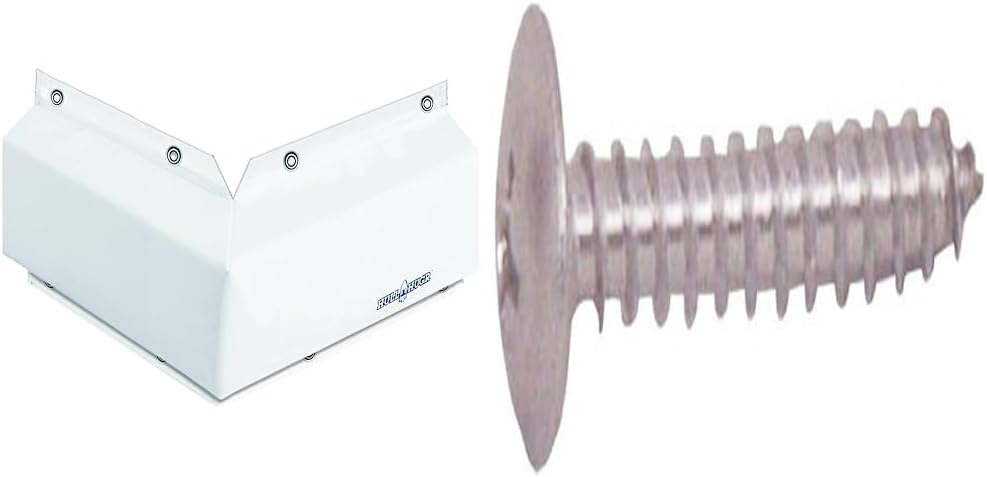 Hull Hugr Corner Dock Bumper (Multipe Sizes) and Handi-Man Marine Screws for Dock Bumper (Pack of 80)
