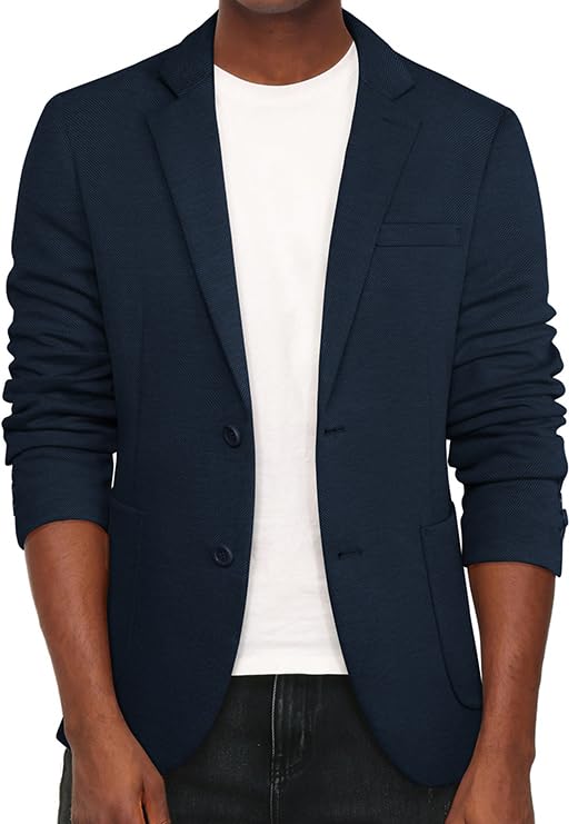 Image of PJ PAUL JONES Men's Casual Knit Blazer Suit Jackets Two Button Lightweight Unlined Sport Coat
