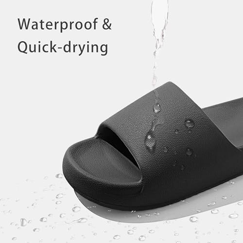 House Slides for Women Men, Quick Drying Non Slip Shower Shoes, Lightweight Open Toe Cloud Slippers, Waterproof Comfy Beach Bathroom Summer Sandals for Indoor Outdoor3