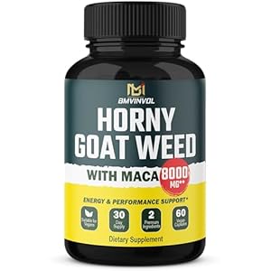 BMVINVOL 6000mg Horny Goat Weed Plus 2000mg Maca Root Supplement for Men & Women – Supports Energy Levels, Performance
