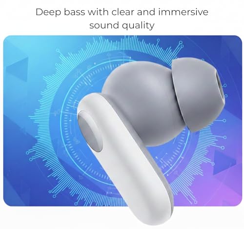 Image of Original Buds 2r for Oneplus Nord Wireless Equipped Mic 12.4mm Drivers Noise Reduction Long Battery 38Hr, Clear and Crisp Voice, Lightweight in-Ear Type C Charging (White)