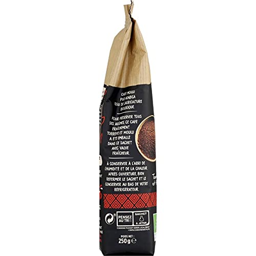 NATURELA Bio Moka Caffè 100% Arabica macinato - Gusto intenso e naturale - Sacchetto da 250 g per gli amanti del caffè organico e responsabile. - Il set da 3