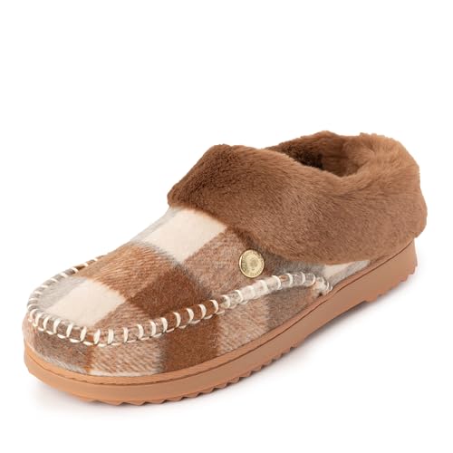 Image of Dearfoams Women's Nyla Felted and Plaid Moc Toe Clog