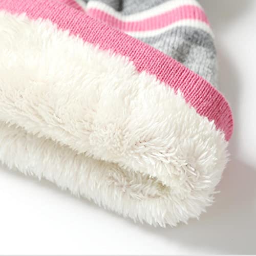 Gorro y bufanda de tejer espeso con guantes suaves para niños 6