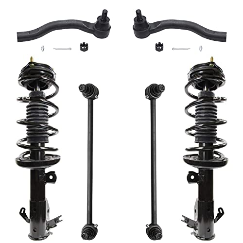 Image of Detroit Axle - Front Struts Kit for 2013 2014 2015 Honda Civic 2 Struts & Coil Spring Assembly 2 Sway Bar End Links 2 Outer Tie Rod Ends Replacement Suspension [Not for Si Models]