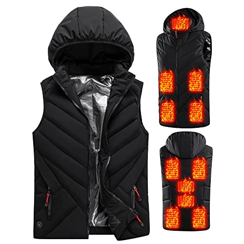 joyvio Chaleco Térmico para Mujer Chalecos Térmicos Eléctricos - Chaqueta Térmica para Mujer con Capucha Desmontable (Color : Black, Size : M) Cover