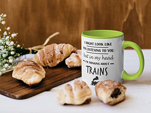 Stuff4 Steam Train Gifts Men, in My Head I'm Thinking About Trains Mug, Funny Gifts Spotting Enthusiasts - Image 2