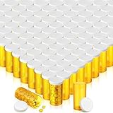 Tanlade 200 Pcs 13 Dram Pill Bottles Plastic Empty Medicine Bottles with Caps Medicine Container Multi Use Medicine Vials for Medication Pill Crafts Candy Supplements Pharmacies Labs, Yellow