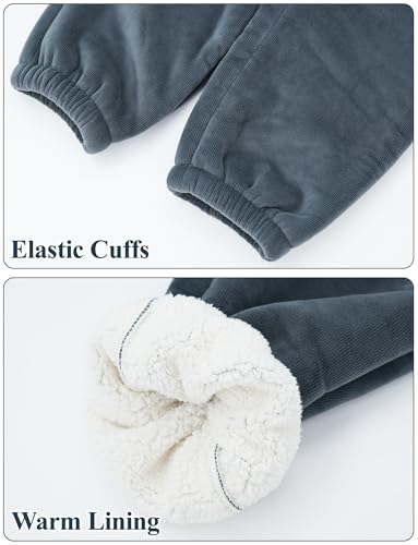 Happy Cherry Boys Sherpa Fleece Lined Pants Kids Sweatpants Toddler Winter Warm Snow Pants for Girls Corduroy Joggers Pants4