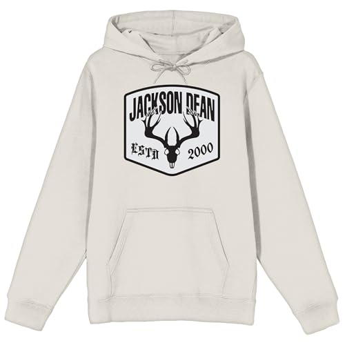 Bioworld Jackson Dean Moose Antler Icon ESTB 2000 Adult Sand Long Sleeve Hooded Sweatshirt