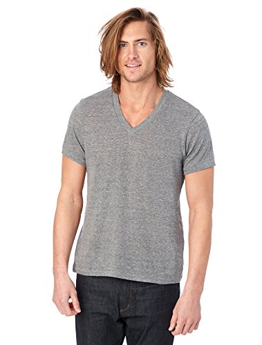 Alternative Men's Boss V-Neck T-Shirt, Grey, Medium