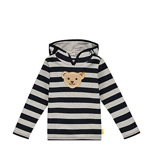 Preisvergleich Produktbild Steiff Jungen mit Streifen und Teddybärmotiv Sweatshirt, Blau (Black Iris 3032), (Herstellergröße: 116)