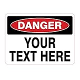 Custom Danger Safety Sign Stickers - Danger High Voltage Sticker, Danger Signs Custom Text Stickers, Warning Stickers - Personalized Outdoor Laminated Vinyl Material - Custom Outdoor Signs