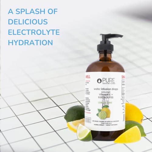 Image of Pure Inventions - Water Enhancer Drops - Delicious, Refreshing Sugar-Free Electrolyte Drops, Antioxidant Vitamin C Support, Zero Calories, No Artificial Sweeteners, Lemon Lime, 500 Servings