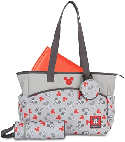 Disney Unisex Baby Cudlie Disney Diaper Tote Bag for Moms | Large Spacious Travel for Baby Boy and Girl | 17-inch Multi-functional Baby Bag Disney Diaper Bag (pack of 1)
