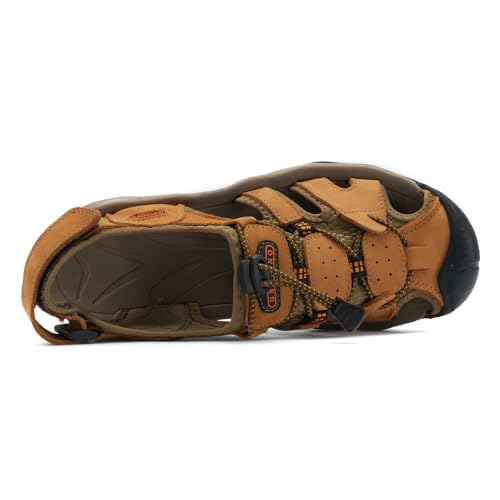 Mens Leather Sports Sandals For Men Closed Toe Hiking Outdoor Athletic Casual Walking Sandals Water Shoes Summer Fisherman Sandal Handmade4