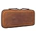 Produktbild STILORD 'Scotty' Leder Etui Vintage mit Reißverschluss Hardcase Große Federmappe Herren Federmäppchen Damen Stifte-mappe Office Pencil Case Retro Federschachtel Echtleder, Farbe:tan - Dunkelbraun