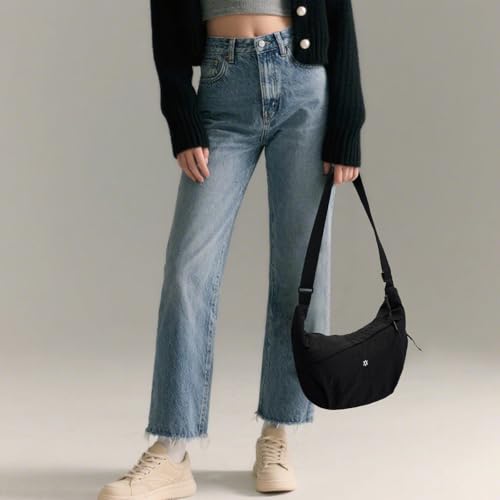 Axcone Nylon Crescent Crossbody Bag for Women Lightweight Hobo Bag Adjustable Strap Casual Sling Bag2