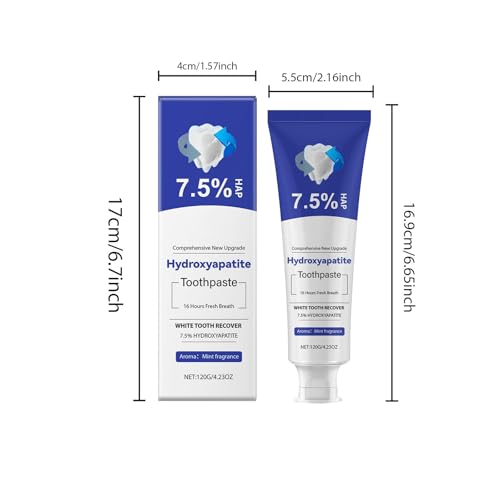 Hydroxyapatit Zahnpasta mit Vitamin C, Weißmachende Zahncreme für Zahnschmelz-Stärkung und Verfärbungsvorbeugung, Frischer Atem - 120g – Bild 4