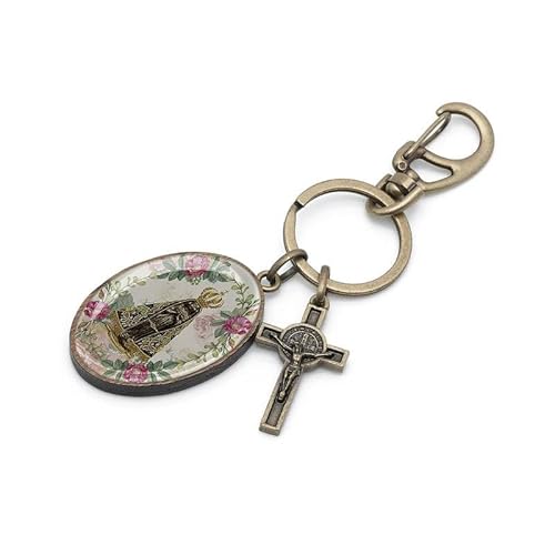 Chaveiro Medalha Nossa Senhora Aparecida com Mosquetão