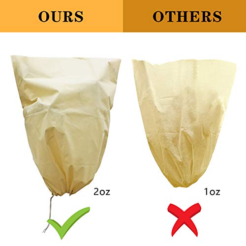 Malifea Plant Covers Freeze Protection With Drawsting For Winter W47.24×H70.86 Outdoor Plant Covers For Winter Reusable Tree Cover Plants Shrub Fruit (2 Pack) #TOP1
