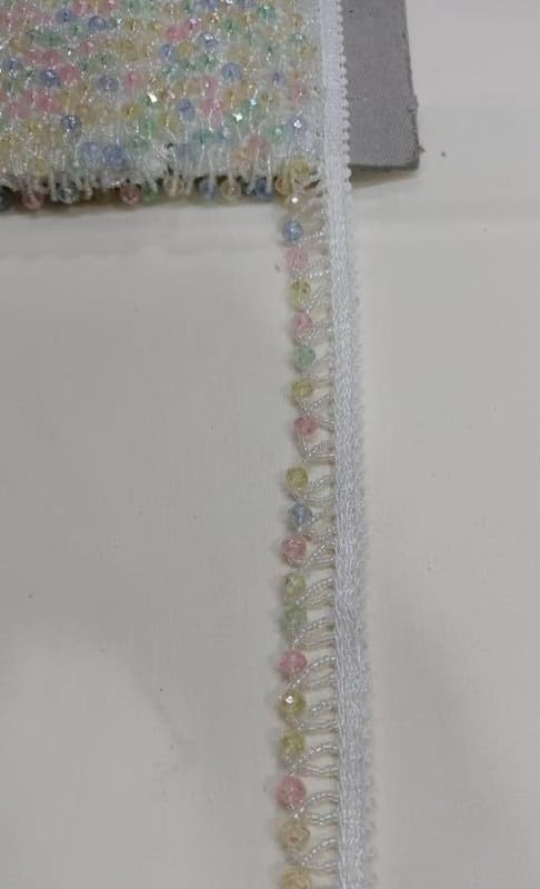 Crystal Lace 8–9 Meters for Suits, Sarees & Lehenga Decoration White 1 Free Size 1