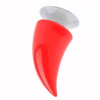 Motorcycle Helmet Horns, 65x38mm Rubber Devil Horns with Suction Cup for Motorcycle Helmet Decoration Accessories Red