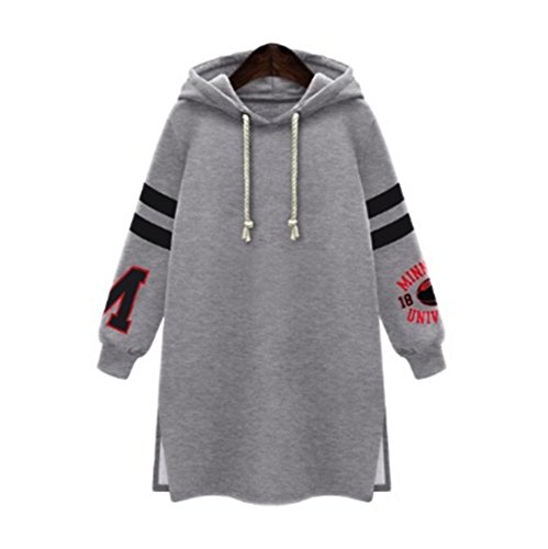 Preisvergleich Produktbild Dmaen Kapuzenpullover, iHee Frauen Herbst Winter Beiläufig Kaschmir Hoodies Langarm Jacke Pullover Sweatshirt Tops Jumper Sweatjacke Kapuzenjacke Übergröße Mantel Coat Kleid (XL, Grau)