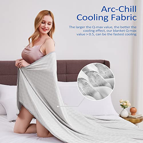 Topcee Cooling Blanket, Summer Cooling Blankets for Hot Sleepers, Arc-Chill Q-Max>0.5 Cool Fiber, Oeko-TEX 100% Certified, Soft, Breathable, Double-Side Bed Throw,Keep Cool for Adults Kids 90"x90" - image 3