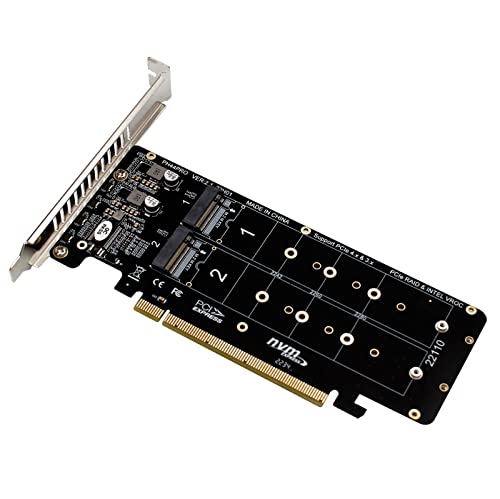 WANGCL 4 in 1 NVME PCIE Adapter M.2 M-Key auf PCIE 16x mit Montagehalterung für Desktop Motherboard...