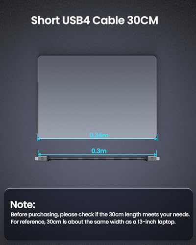 Image of Silkland USB 4 for Thunderbolt 4 Cable 1FT, 40Gbps Data Transfer, 240W, 8K | Braided USB C Data Cable Short, Compatible for Thunderbolt 3, iPhone 17 /16, SSD, MacBook, Hub